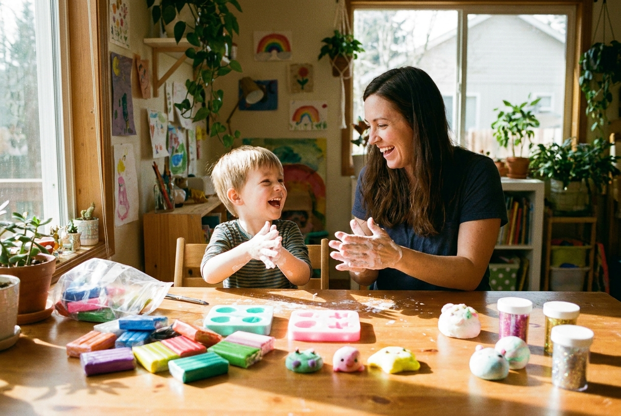 Adult supervised squishy craft table