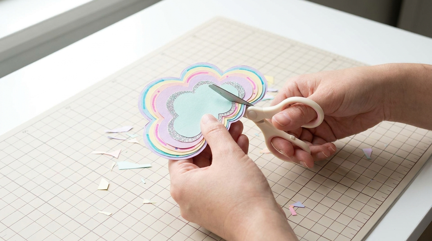 Color before cutting for a paper squishy