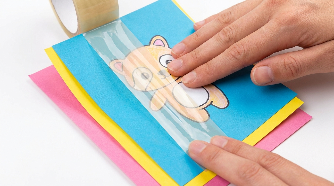 Laminate with clear tape for a paper squishy