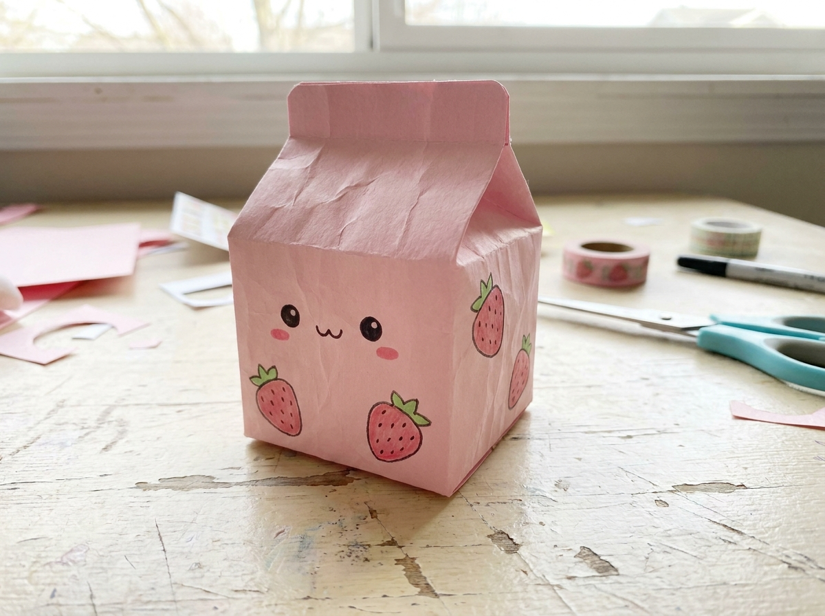 Kawaii Milk Carton printable preview